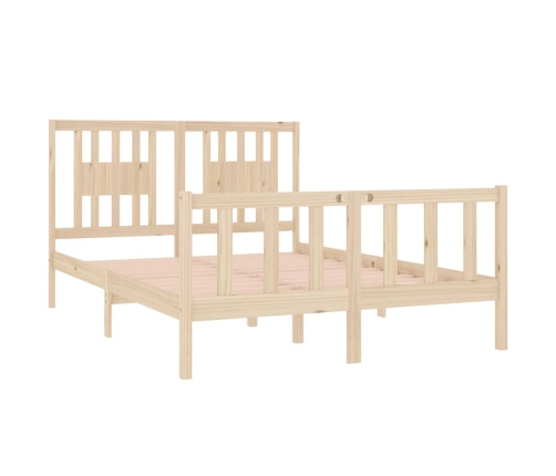 Estructura de cama de matrimonio madera maciza 135x190 cm