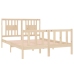 Estructura de cama de matrimonio madera maciza 135x190 cm