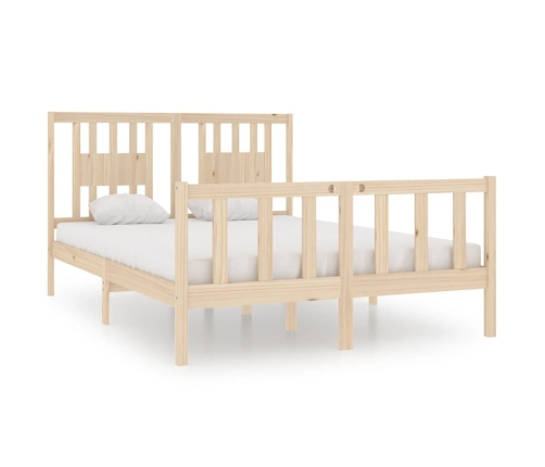 Estructura de cama madera maciza 140x190 cm