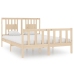 Estructura de cama madera maciza 140x190 cm