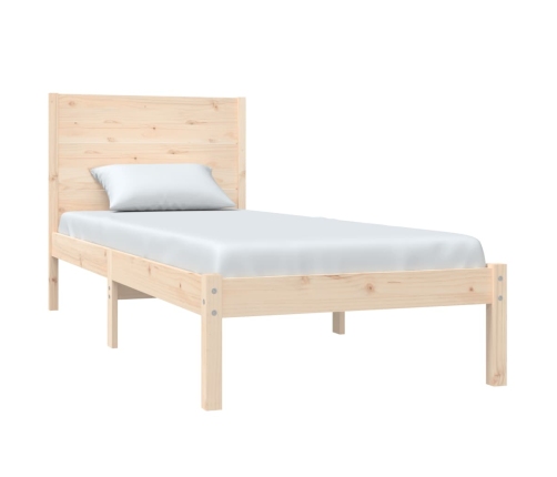 Estructura de cama madera maciza 75x190 cm
