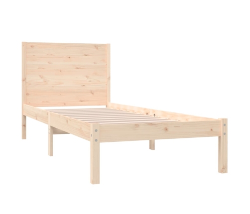 Estructura de cama madera maciza 75x190 cm