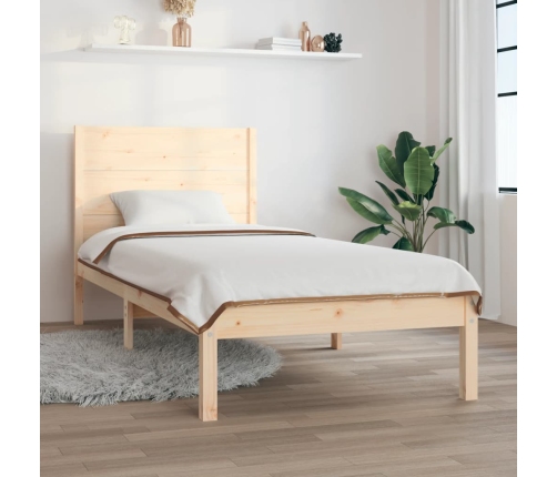 Estructura de cama madera maciza 75x190 cm