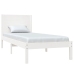 Estructura de cama madera maciza individual blanco 75x190 cm