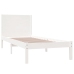 Estructura de cama madera maciza individual blanco 75x190 cm