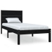 Estructura de cama madera maciza individual negra 75x190 cm