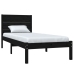 Estructura de cama madera maciza individual negra 75x190 cm