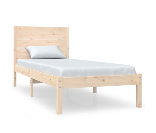 Estructura de cama madera maciza 90x190 cm