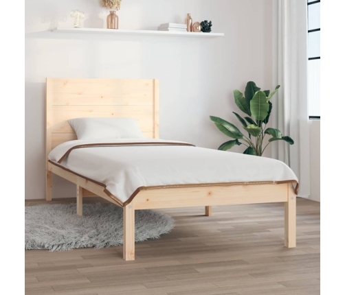 Estructura de cama madera maciza 90x190 cm