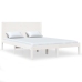 Estructura de cama doble pequeña madera maciza blanca 120x190cm