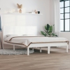 Estructura de cama doble pequeña madera maciza blanca 120x190cm