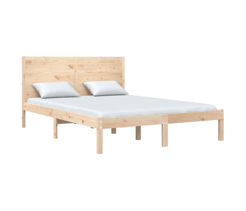 Estructura de cama de matrimonio madera maciza 135x190 cm