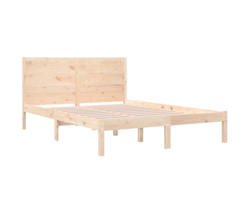 Estructura de cama de matrimonio madera maciza 135x190 cm