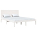 Estructura de cama de madera maciza blanca 135x190 cm