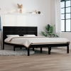 Estructura de cama doble madera maciza negra 135x190 cm