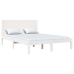 Estructura de cama madera maciza blanca King Size 150x200 cm