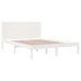 Estructura de cama madera maciza blanca King Size 150x200 cm