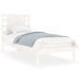 Estructura de cama madera maciza individual blanco 75x190 cm