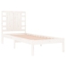 Estructura de cama madera maciza individual blanco 75x190 cm