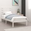 Estructura de cama madera maciza individual blanco 75x190 cm