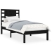 Estructura de cama madera maciza individual negra 75x190 cm