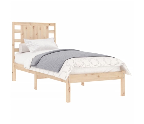 Estructura de cama madera maciza 90x190 cm