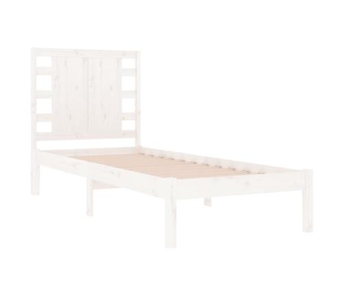 Estructura de cama individual madera maciza blanco 90x190 cm