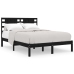 Estructura de cama madera maciza negra 120x190 cm