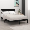 Estructura de cama madera maciza negra 120x190 cm