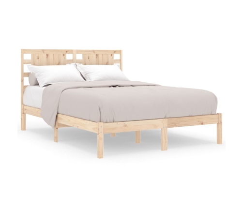 Estructura de cama de matrimonio madera maciza 135x190 cm