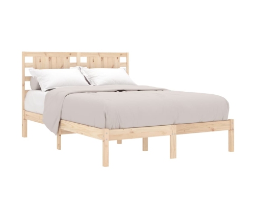 Estructura de cama de matrimonio madera maciza 135x190 cm