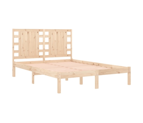 Estructura de cama de matrimonio madera maciza 135x190 cm