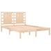 Estructura de cama de matrimonio madera maciza 135x190 cm