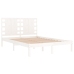 Estructura de cama de madera maciza blanca 135x190 cm