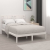 Estructura de cama de madera maciza blanca 135x190 cm