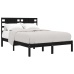 Estructura de cama doble madera maciza negra 135x190 cm