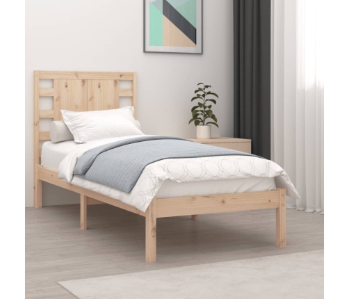 Estructura de cama sin colchón madera maciza de pino 90x200 cm