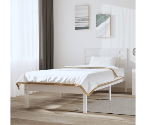 Estructura de cama sin colchón madera de pino blanca 90x200 cm