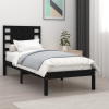 Estructura de cama madera maciza de pino negra 100x200 cm