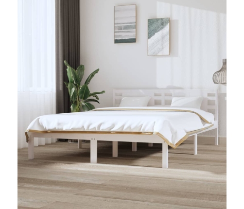 Estructura de cama sin colchón madera de pino blanca 120x200 cm