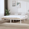 Estructura de cama madera maciza blanca King Size 150x200 cm