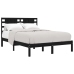 Estructura de cama madera maciza negro Supe King 180x200 cm