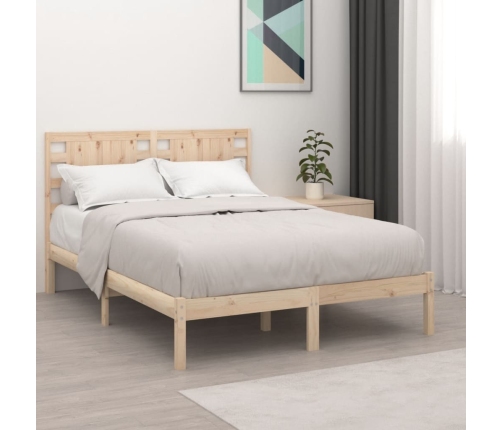 Estructura de cama sin colchón madera maciza de pino 200x200 cm