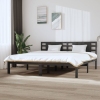 Estructura de cama de madera maciza de pino gris 200x200 cm