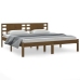 Estructura de cama madera maciza de pino marrón miel 200x200 cm