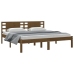 Estructura de cama madera maciza de pino marrón miel 200x200 cm