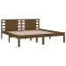 Estructura de cama madera maciza de pino marrón miel 200x200 cm