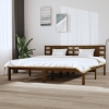 Estructura de cama madera maciza de pino marrón miel 200x200 cm