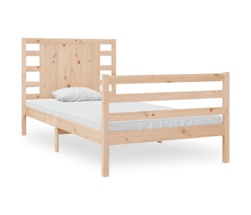 Estructura de cama sin colchón madera maciza pino 75x190 cm