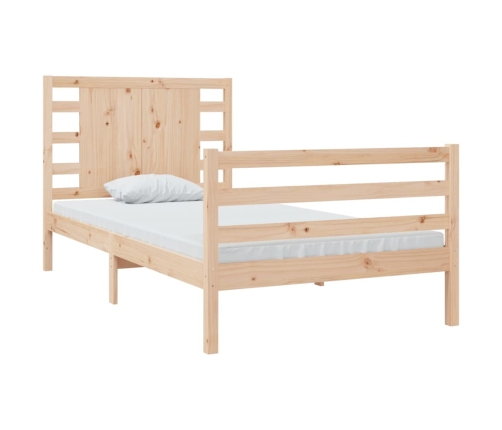 Estructura de cama sin colchón madera maciza pino 75x190 cm